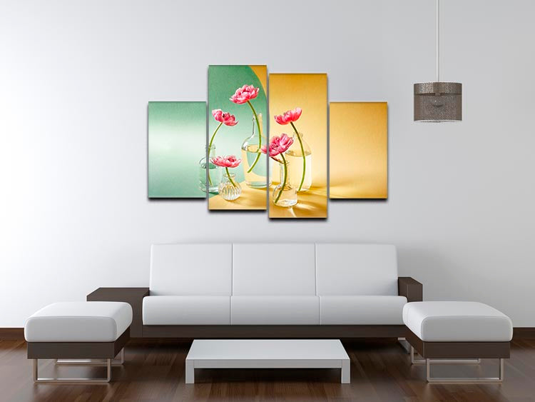 Five tulips 4 Split Panel Canvas - Canvas Art Rocks - 3