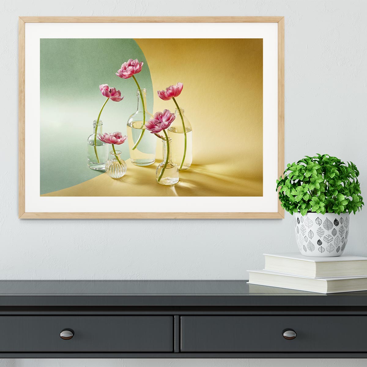 Five tulips Framed Print - Canvas Art Rocks - 3