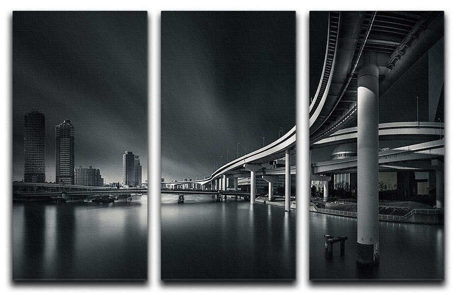 Mirage of Tokyo city 3 Split Panel Canvas Print - Canvas Art Rocks - 1