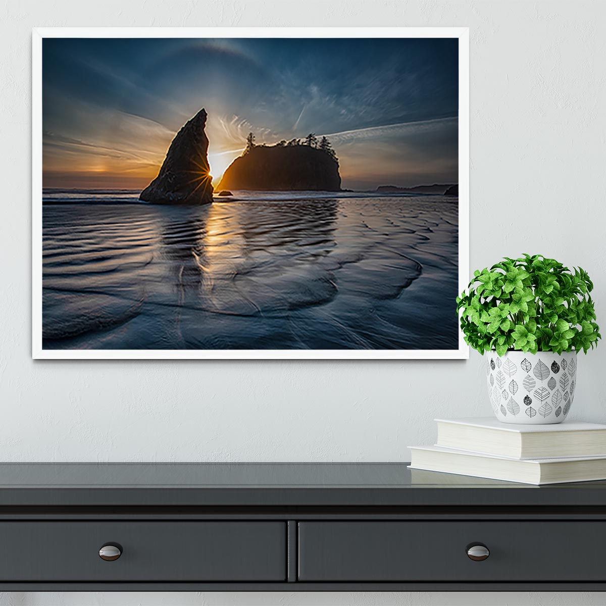 Sunset at Ruby Beach Framed Print - Canvas Art Rocks -6