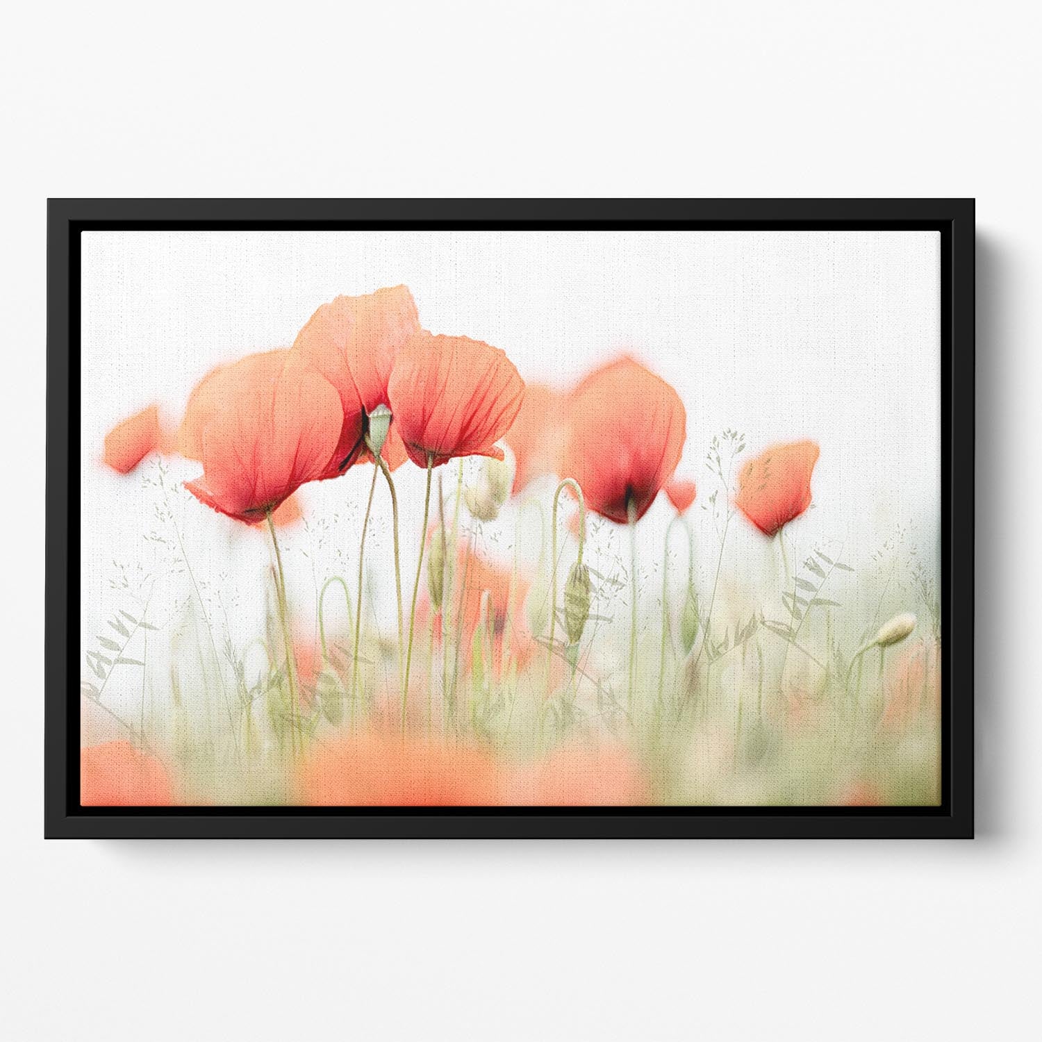 Poppies On A Summer Day Floating Framed Canvas - Canvas Art Rocks - 2