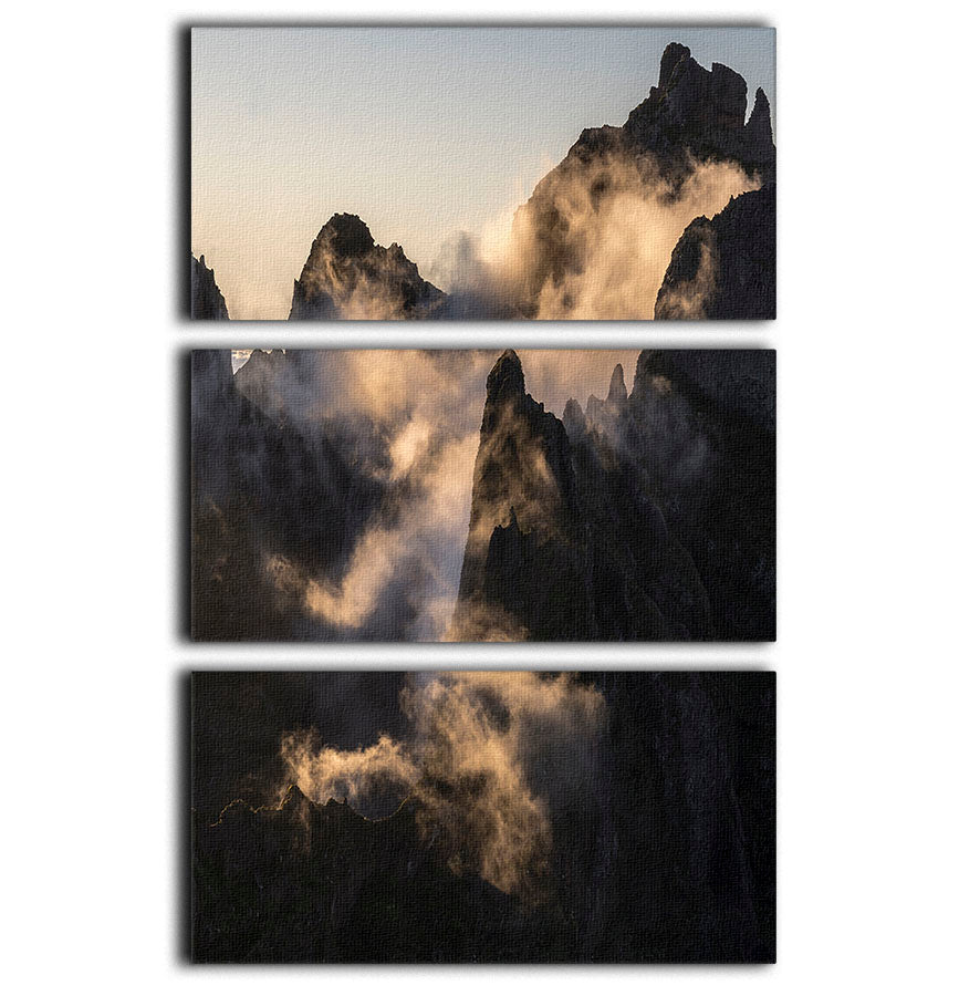 Dusky Mountains 3 Split Panel Canvas Print - Canvas Art Rocks - 1