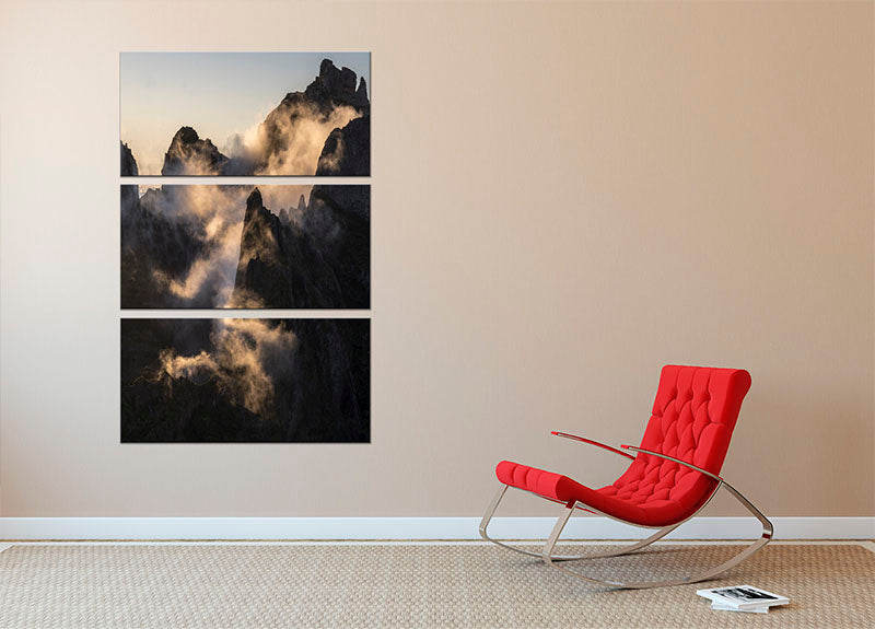 Dusky Mountains 3 Split Panel Canvas Print - Canvas Art Rocks - 2