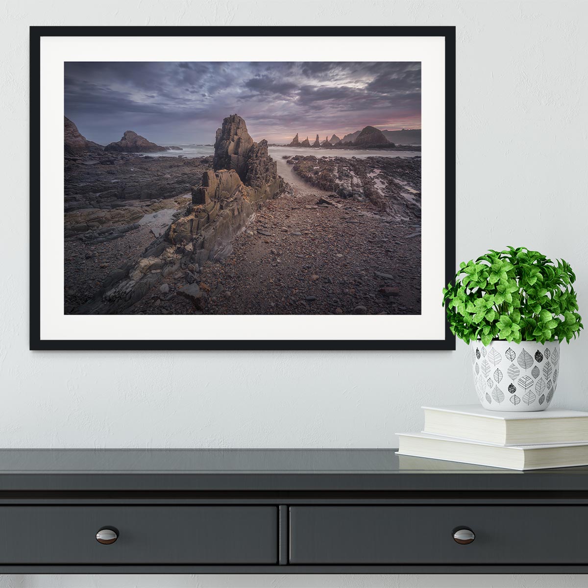 Coast in Gueirua Framed Print - Canvas Art Rocks - 1