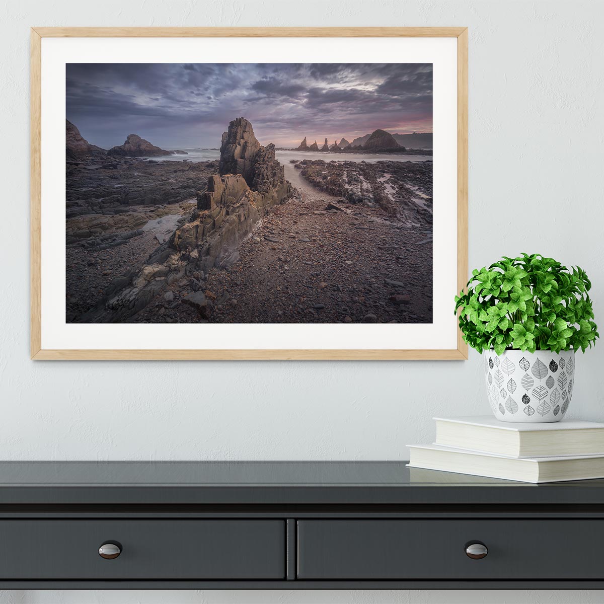 Coast in Gueirua Framed Print - Canvas Art Rocks - 3