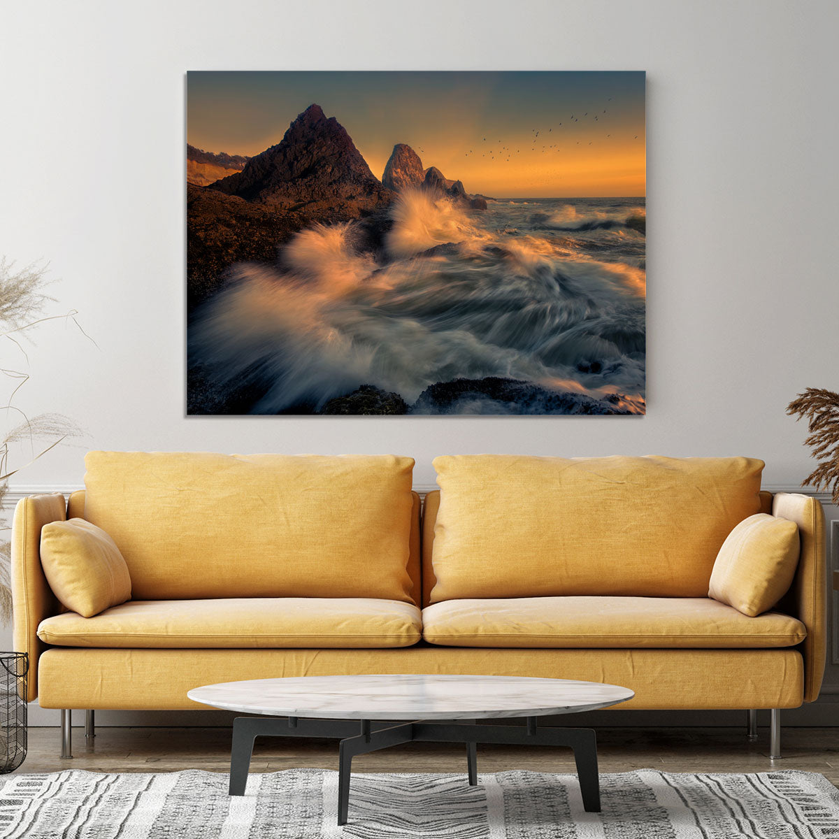 Waves Crashing Into Cliff Canvas Print or Poster - Canvas Art Rocks - 4
