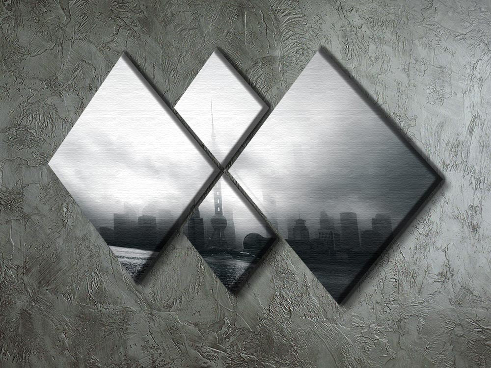 Pudong Early Morning 4 Square Multi Panel Canvas - Canvas Art Rocks - 2