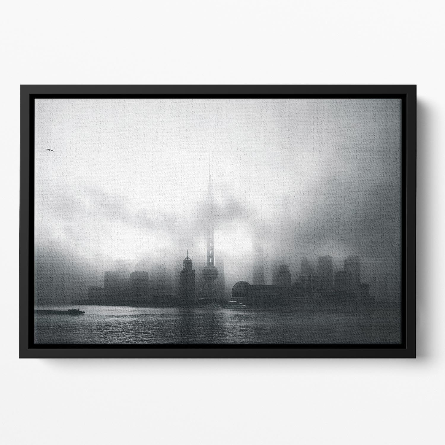 Pudong Early Morning Floating Framed Canvas - Canvas Art Rocks - 2