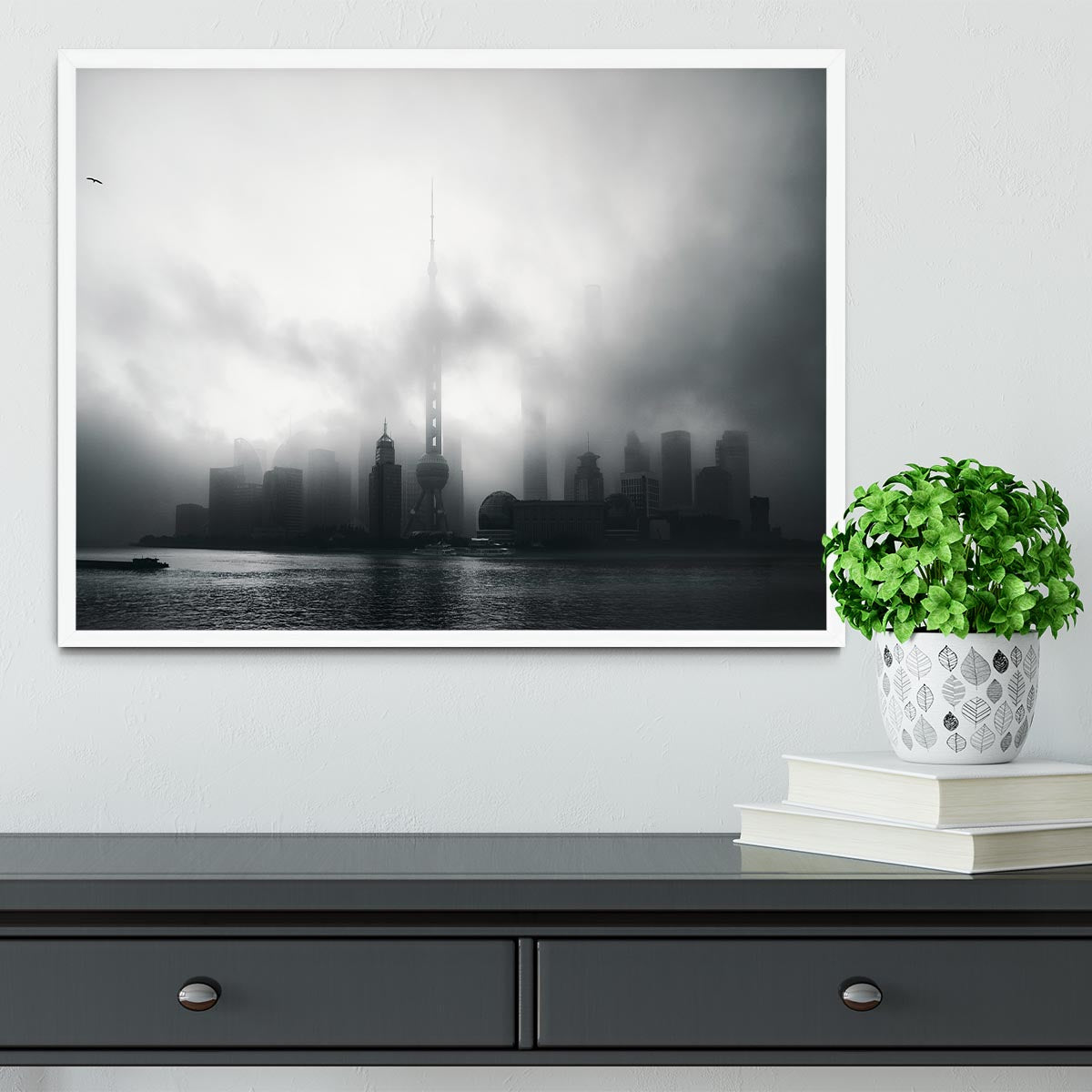 Pudong Early Morning Framed Print - Canvas Art Rocks -6