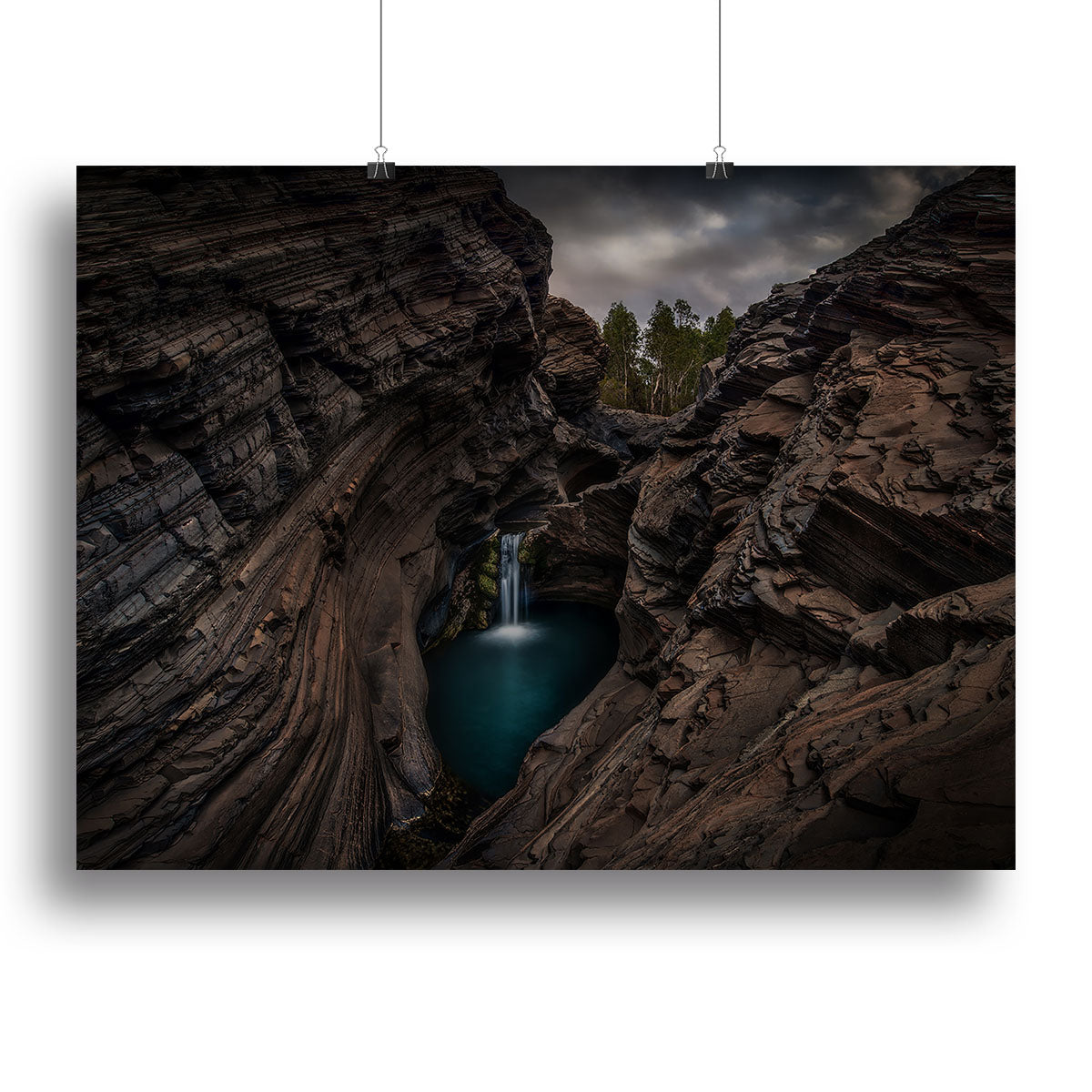 Karijini National Park Waterfall Canvas Print or Poster - Canvas Art Rocks - 2