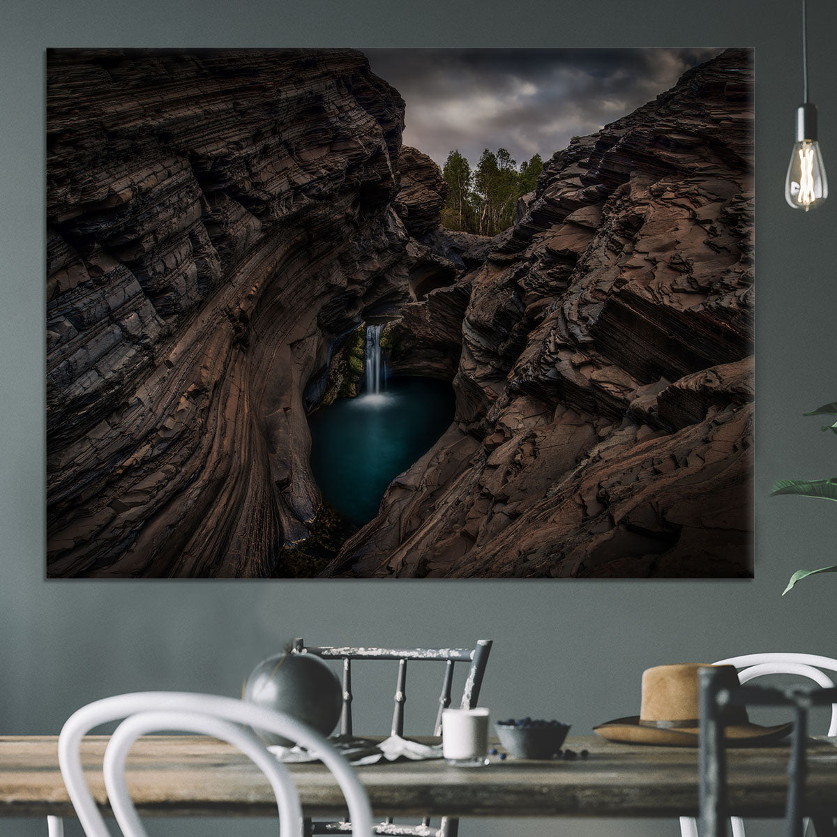 Karijini National Park Waterfall Canvas Print or Poster - Canvas Art Rocks - 3