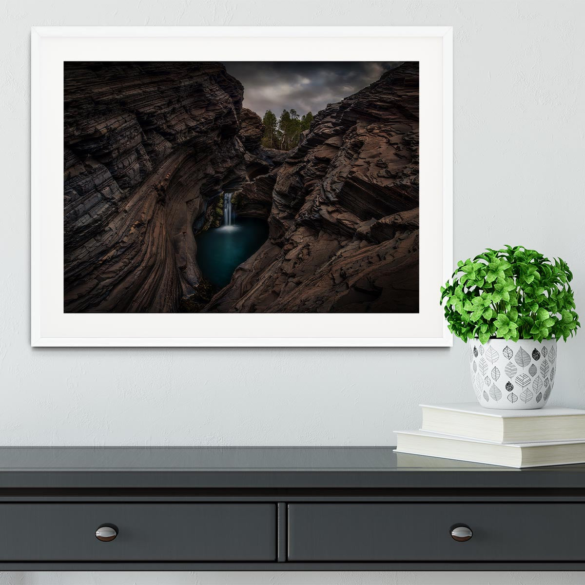 Karijini National Park Waterfall Framed Print - Canvas Art Rocks - 5