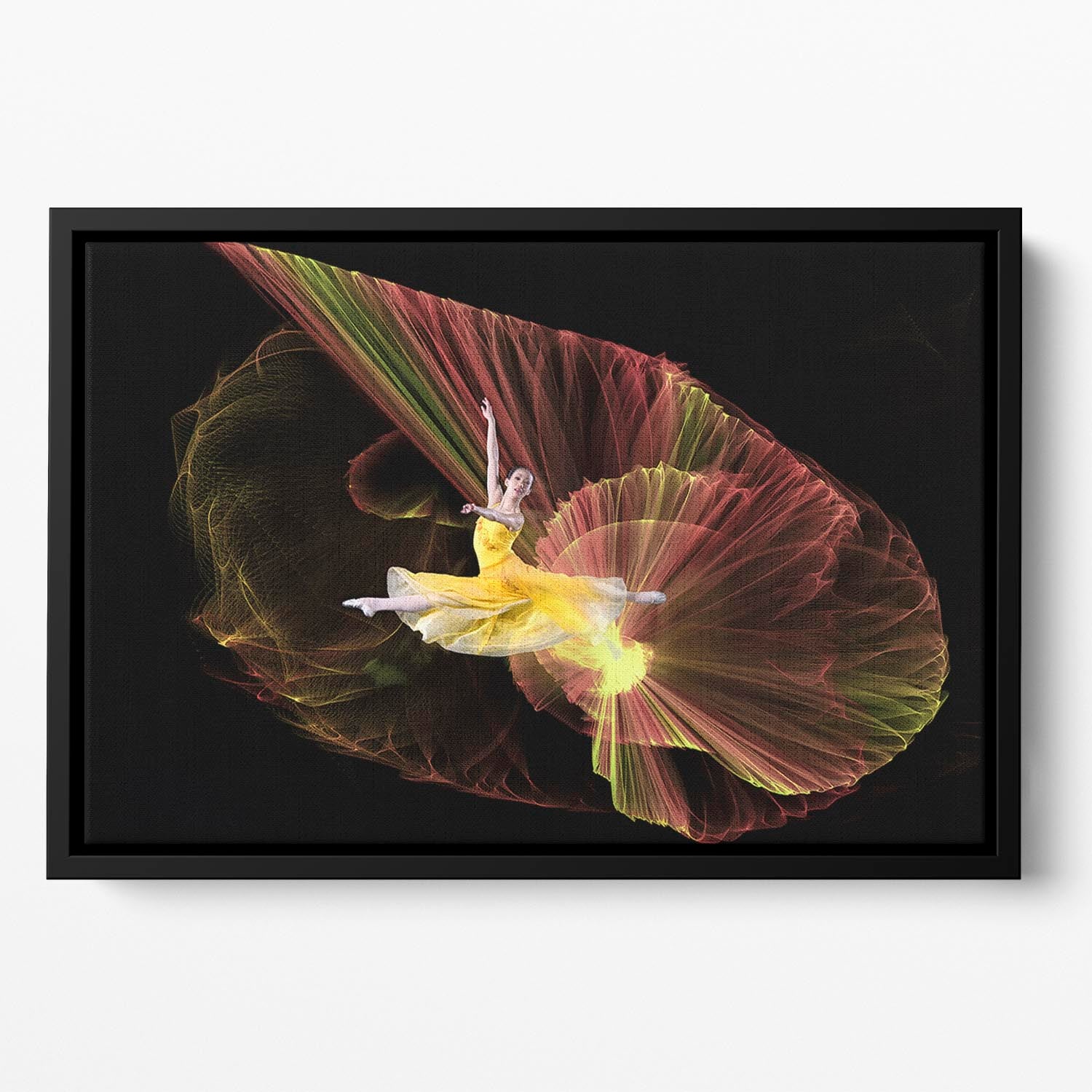 Dancer With Light Floating Framed Canvas - Canvas Art Rocks - 2