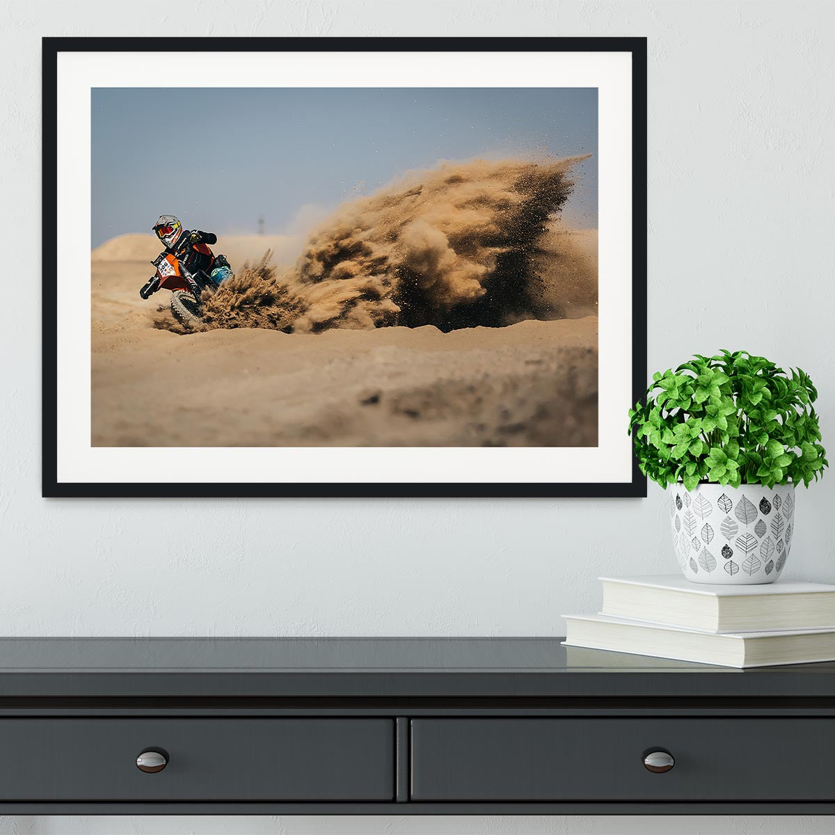 Dirtbike Drift Framed Print - Canvas Art Rocks - 1