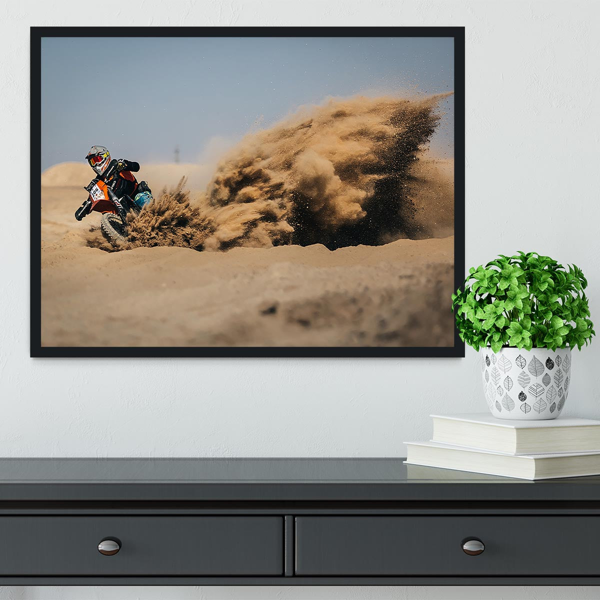 Dirtbike Drift Framed Print - Canvas Art Rocks - 2