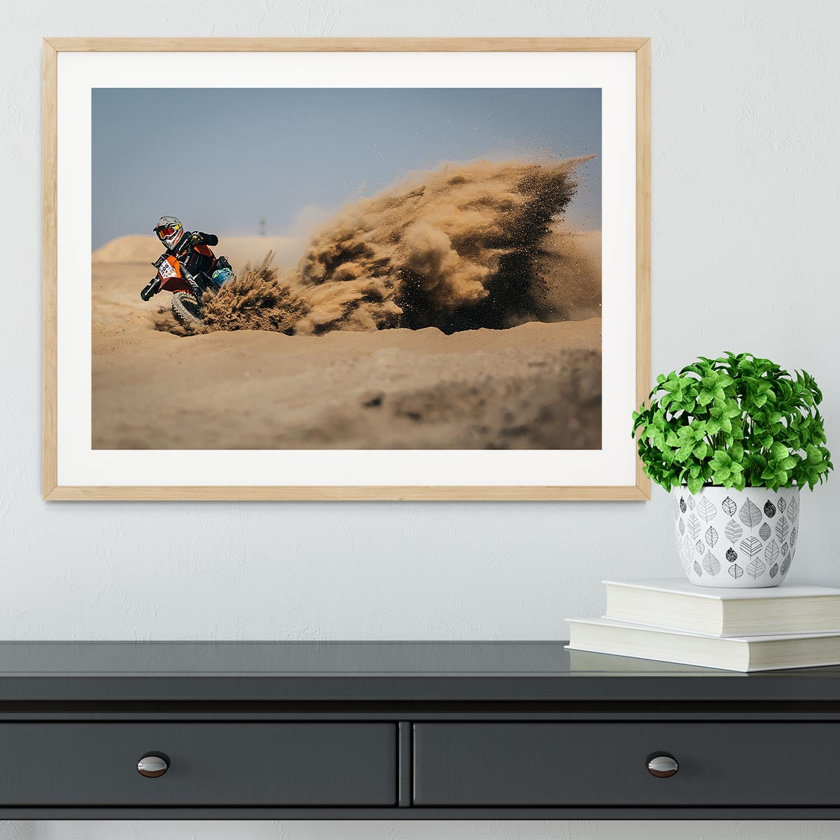 Dirtbike Drift Framed Print - Canvas Art Rocks - 3