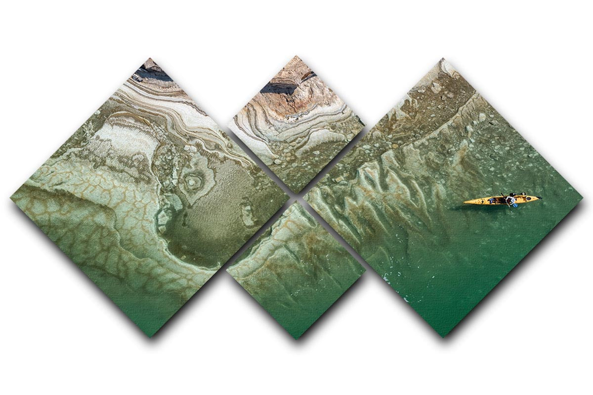 Dead Sea Kayaker 4 Square Multi Panel Canvas - Canvas Art Rocks - 1