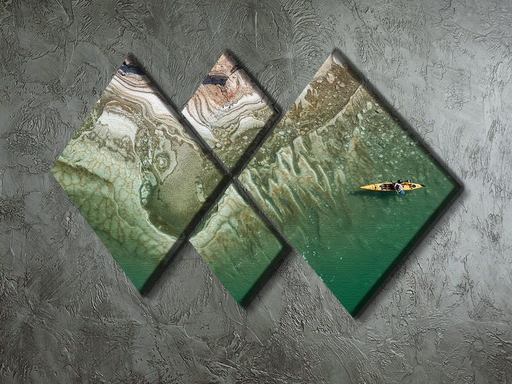 Dead Sea Kayaker 4 Square Multi Panel Canvas - Canvas Art Rocks - 2