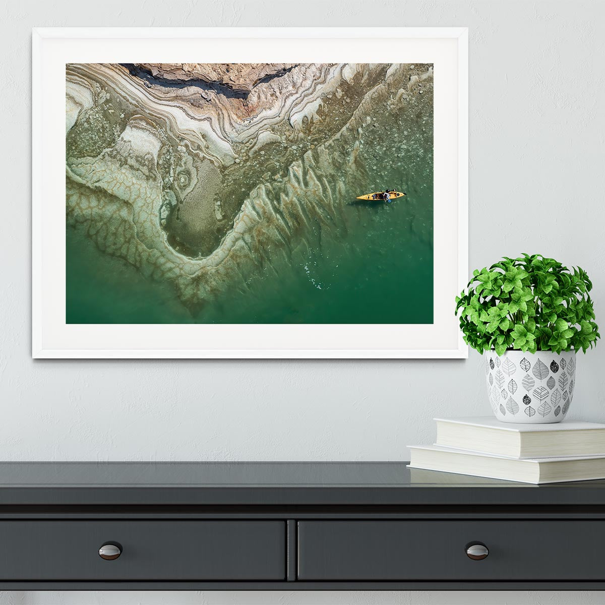 Dead Sea Kayaker Framed Print - Canvas Art Rocks - 5