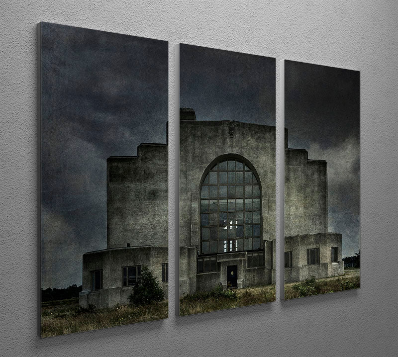 Old Building At Night 3 Split Panel Canvas Print - Canvas Art Rocks - 2