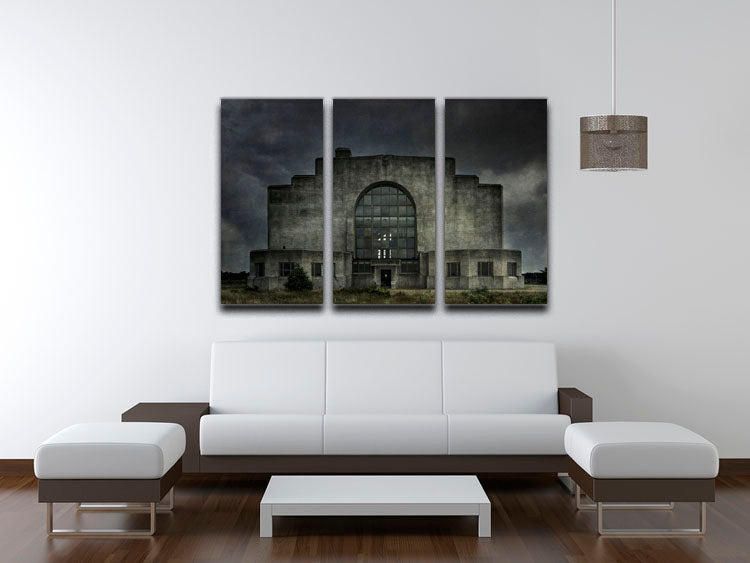 Old Building At Night 3 Split Panel Canvas Print - Canvas Art Rocks - 3