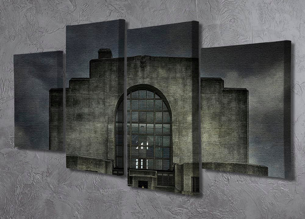 Old Building At Night 4 Split Panel Canvas - Canvas Art Rocks - 2