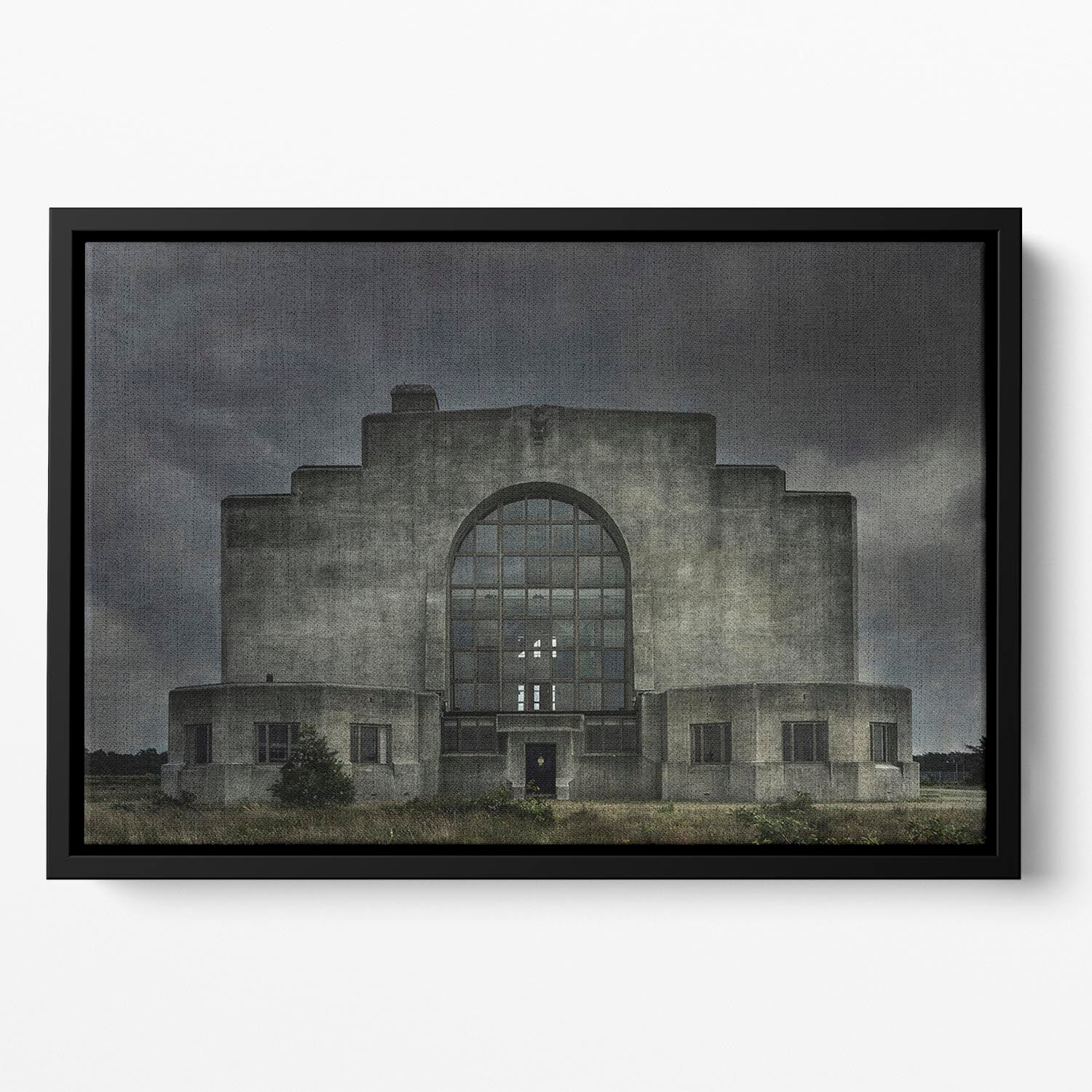 Old Building At Night Floating Framed Canvas - Canvas Art Rocks - 2