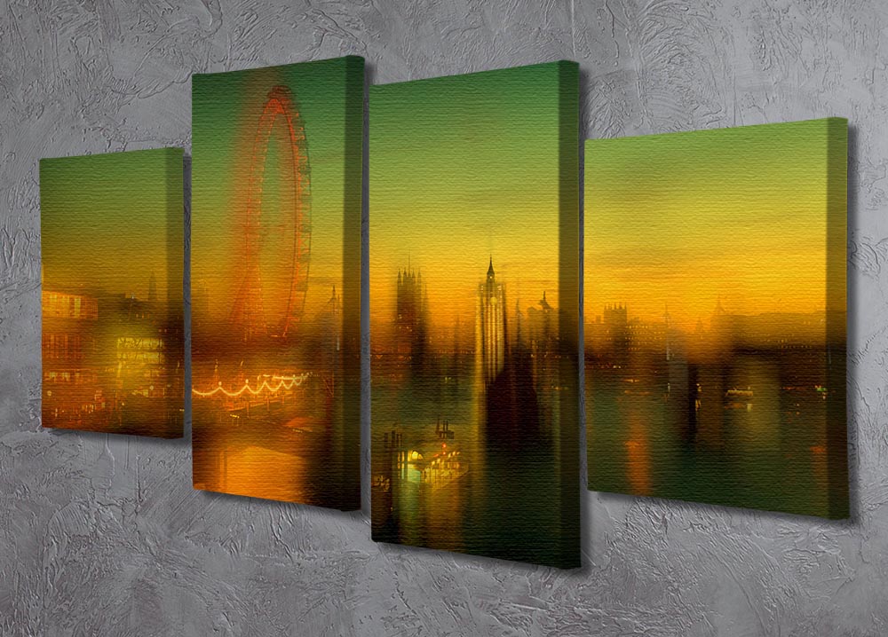 London at Dusk 4 Split Panel Canvas - Canvas Art Rocks - 2