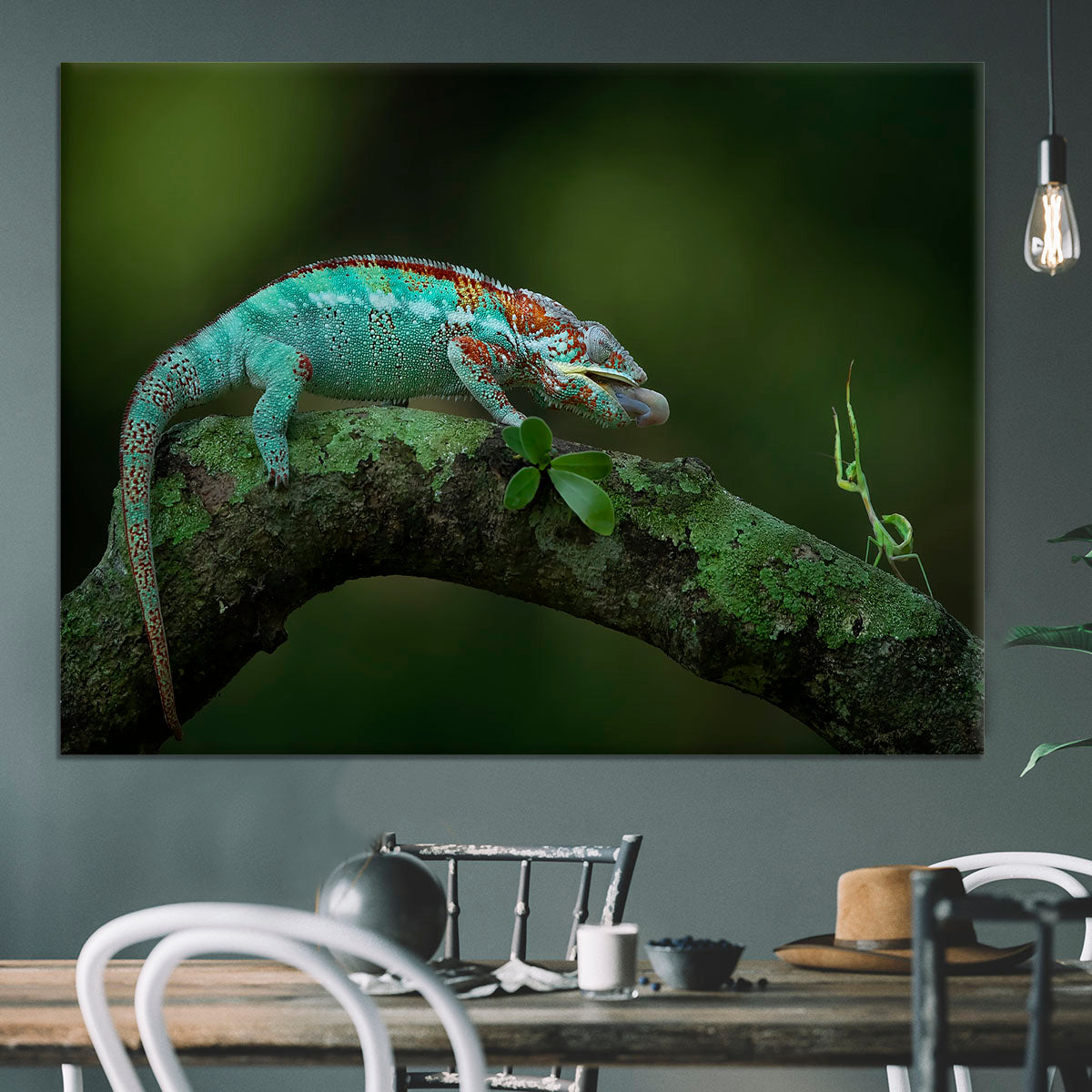 Chamelon Catching Its Prey Canvas Print or Poster - Canvas Art Rocks - 3