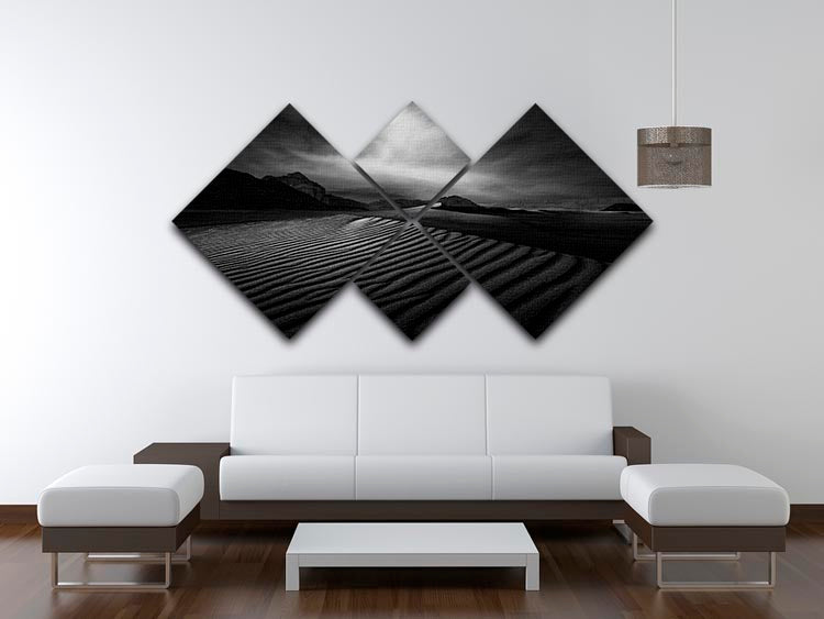 Desert In Greyscale 4 Square Multi Panel Canvas - Canvas Art Rocks - 3