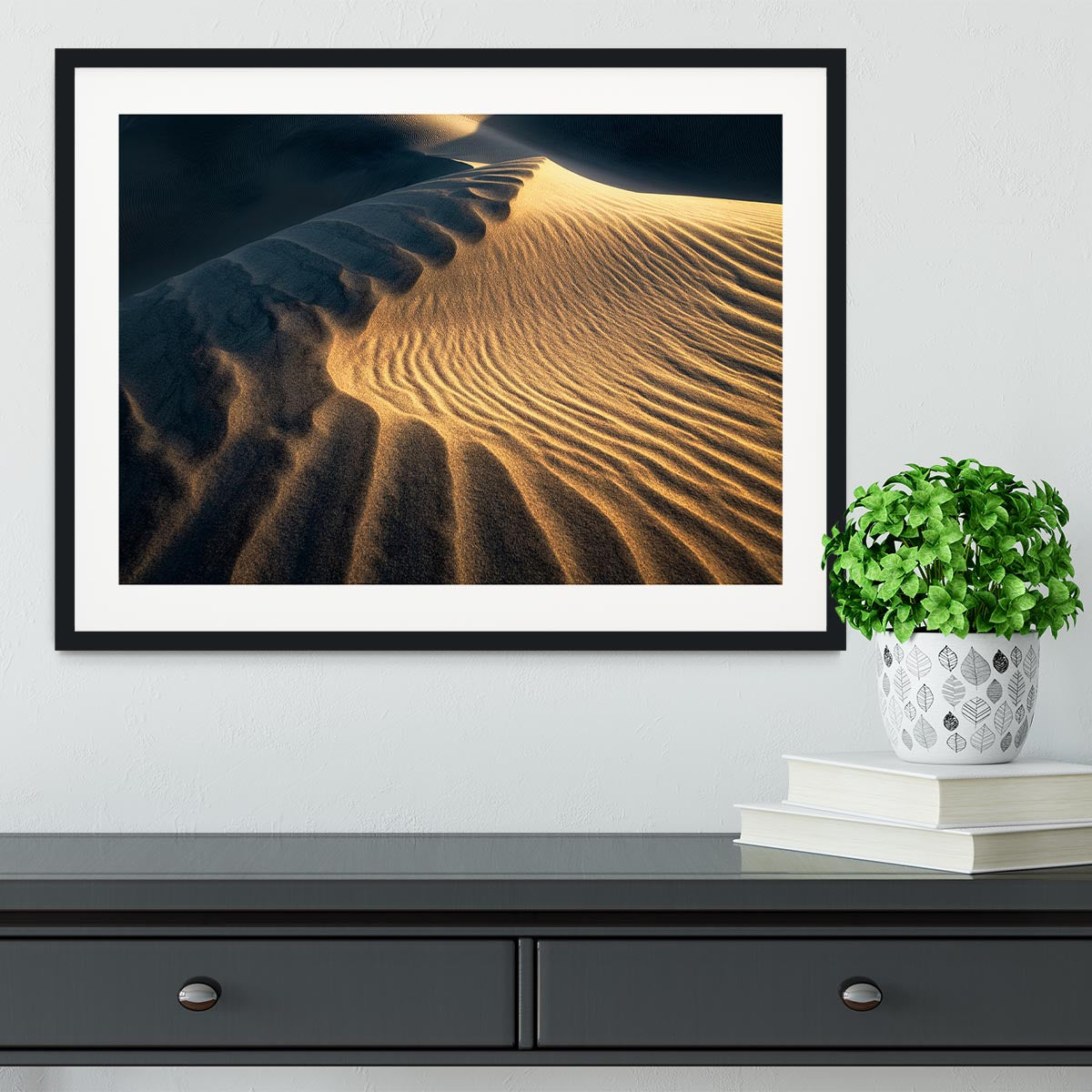 Ripples On The Desert Framed Print - Canvas Art Rocks - 1