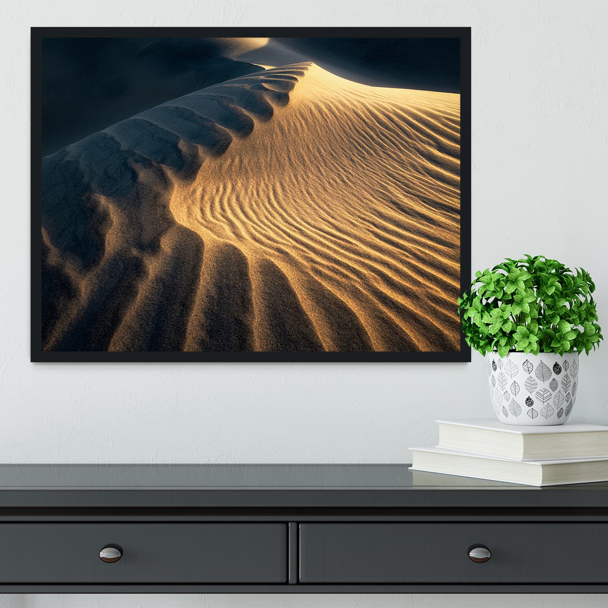 Ripples On The Desert Framed Print - Canvas Art Rocks - 2