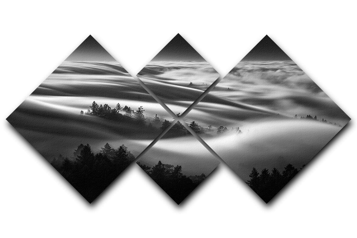 Clouds Above A Forest 4 Square Multi Panel Canvas - Canvas Art Rocks - 1