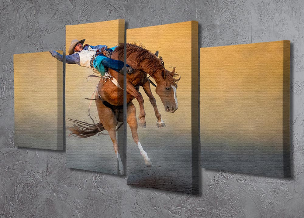 Cowboy Rodeo Part 2 4 Split Panel Canvas - Canvas Art Rocks - 2