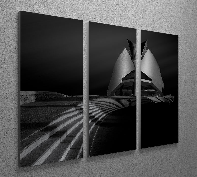 Monument With Stairs At Night 3 Split Panel Canvas Print - Canvas Art Rocks - 2