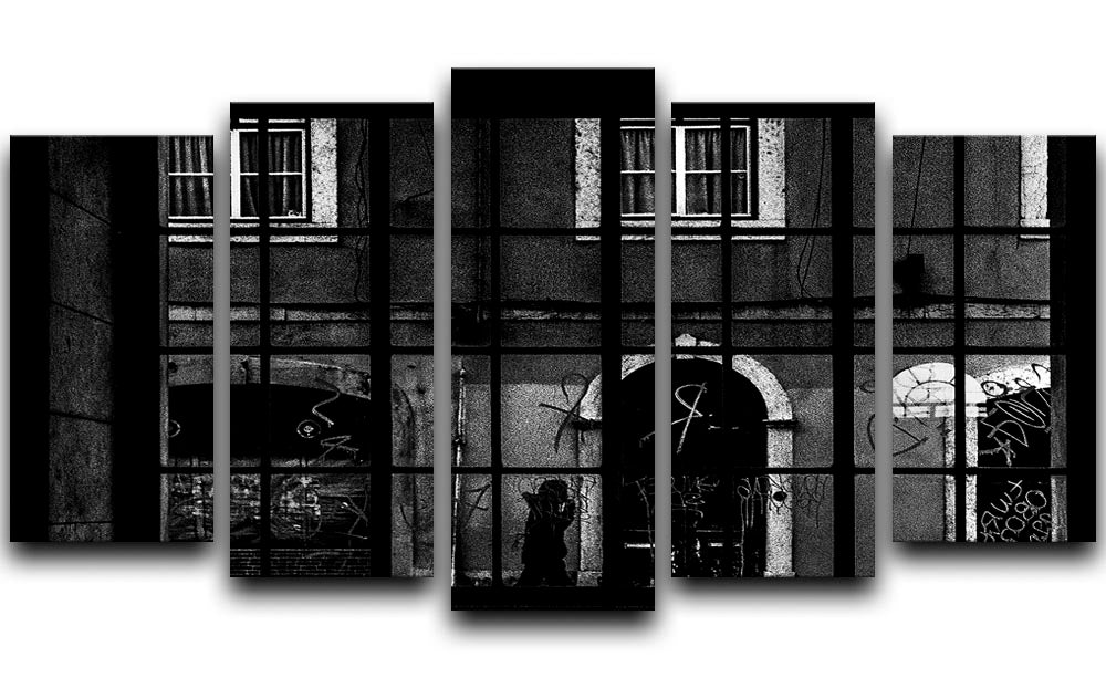 Barred Graffiti House 5 Split Panel Canvas - Canvas Art Rocks - 1