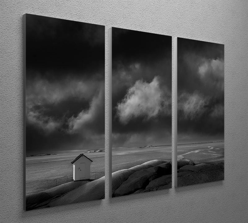 Shed On A Beach 3 Split Panel Canvas Print - Canvas Art Rocks - 2