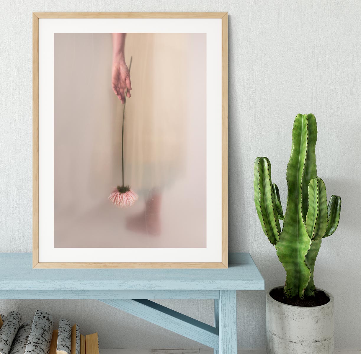 Holding A Pink Flower Framed Print - Canvas Art Rocks - 3