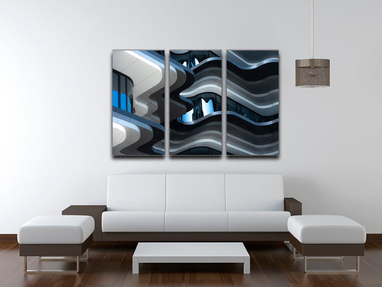 Abstract Building 3 Split Panel Canvas Print - Canvas Art Rocks - 3