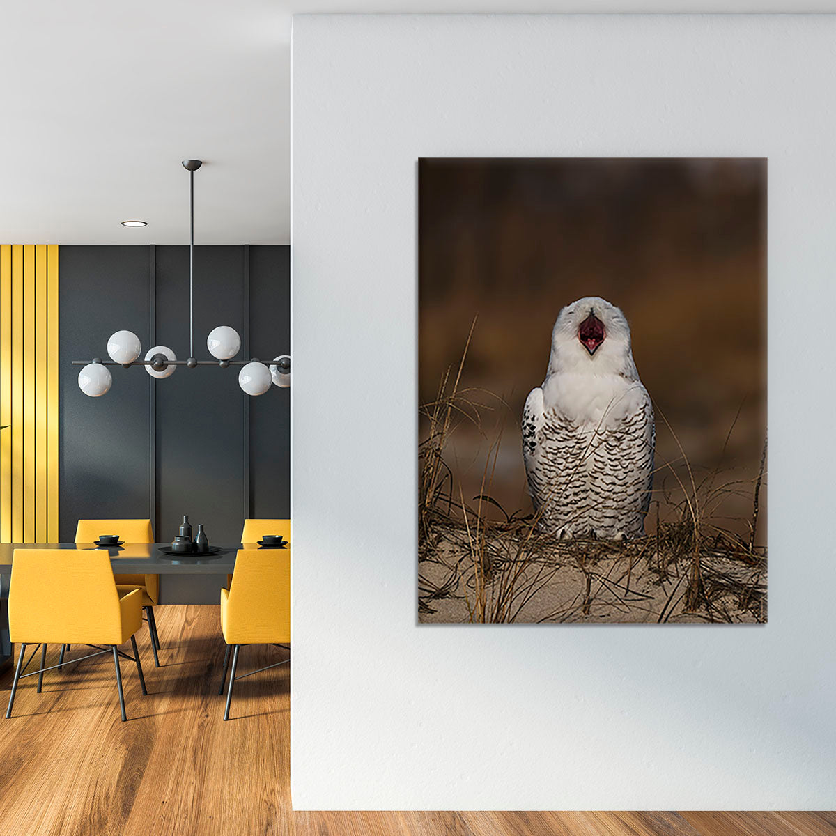 A Snowy Owl Chirping Canvas Print or Poster - Canvas Art Rocks - 4