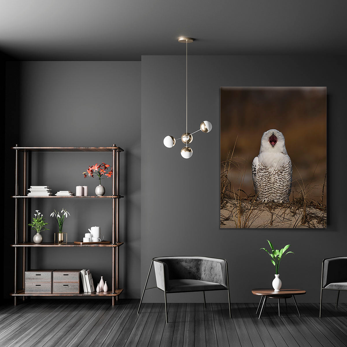 A Snowy Owl Chirping Canvas Print or Poster - Canvas Art Rocks - 5
