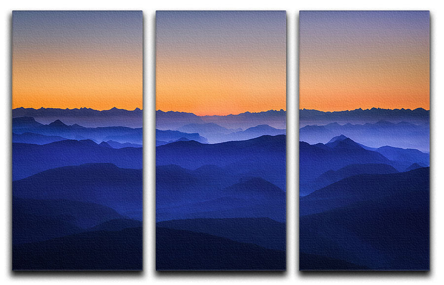 Misty Mountains 3 Split Panel Canvas Print - Canvas Art Rocks - 1