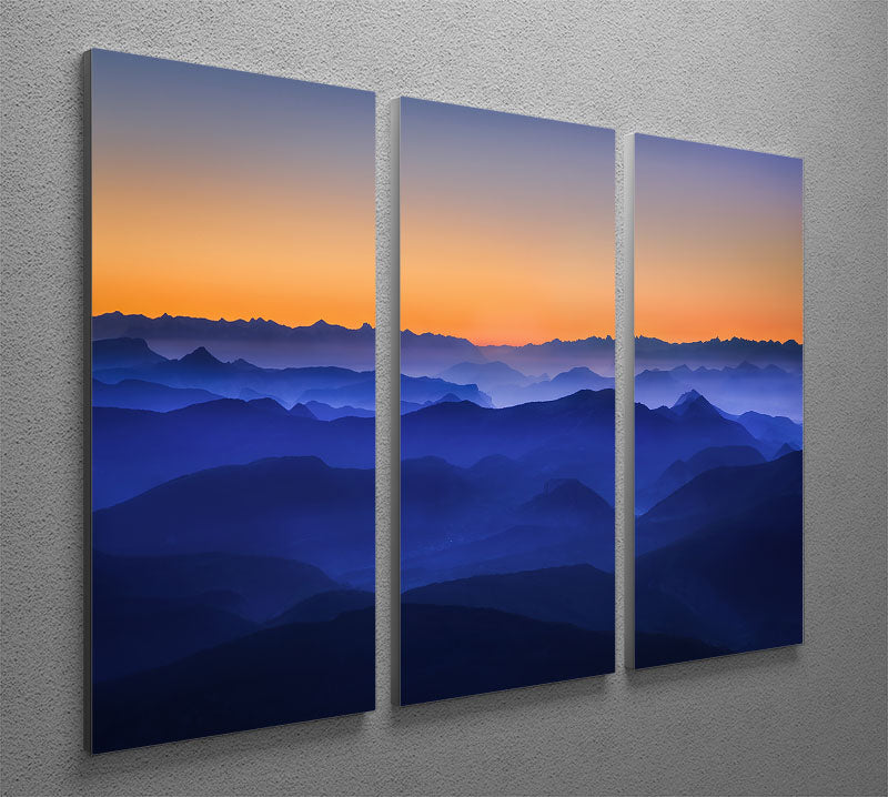 Misty Mountains 3 Split Panel Canvas Print - Canvas Art Rocks - 2