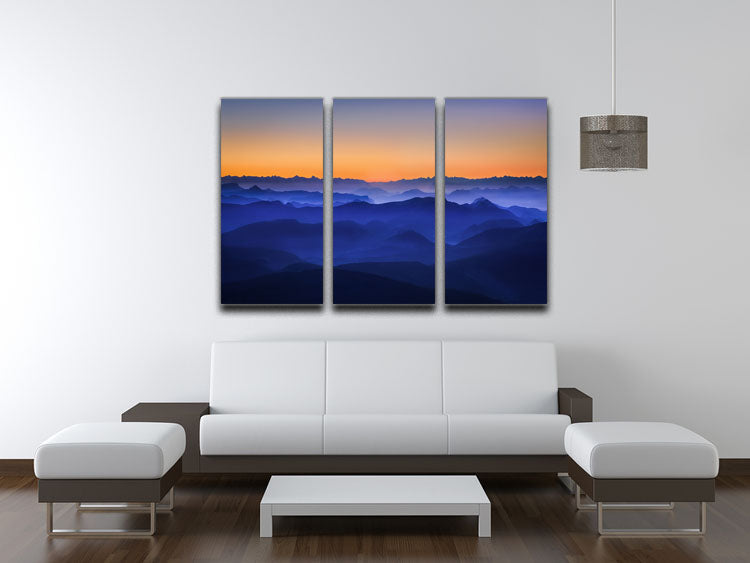 Misty Mountains 3 Split Panel Canvas Print - Canvas Art Rocks - 3