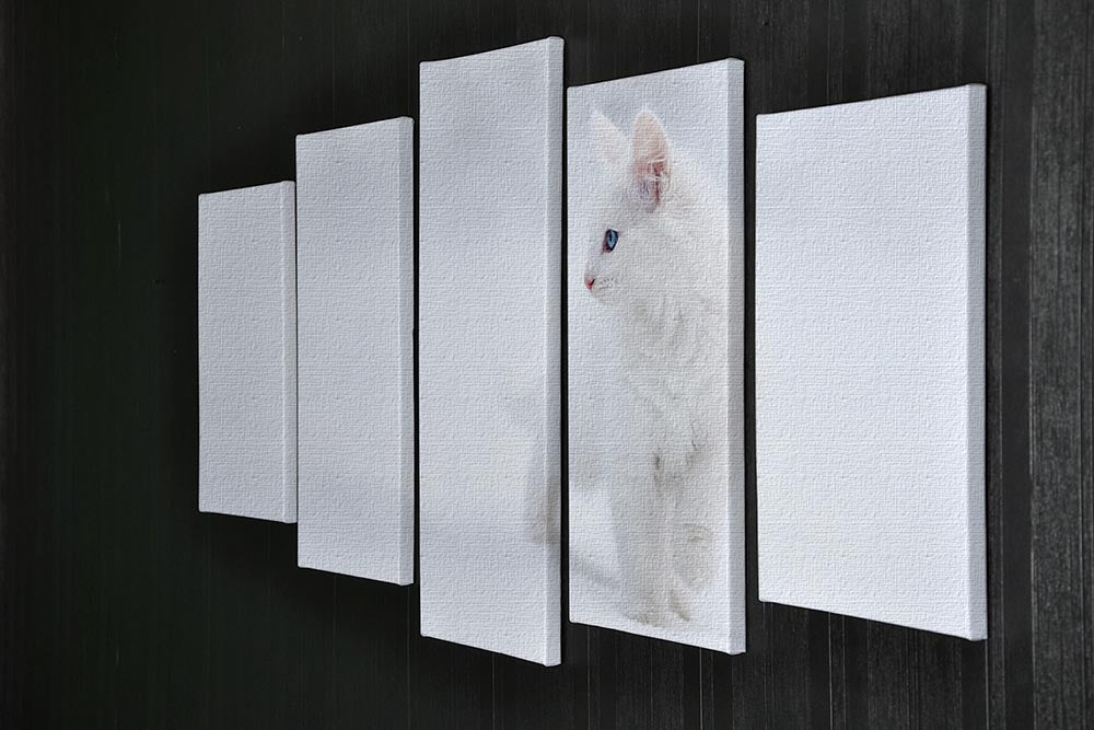 Kitten White as Snow 5 Split Panel Canvas - Canvas Art Rocks - 2