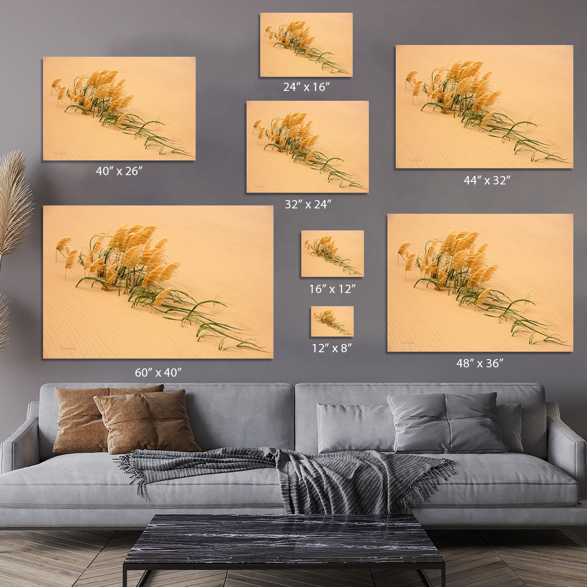 Pampas Grass In Sand Dune Canvas Print or Poster - Canvas Art Rocks - 7