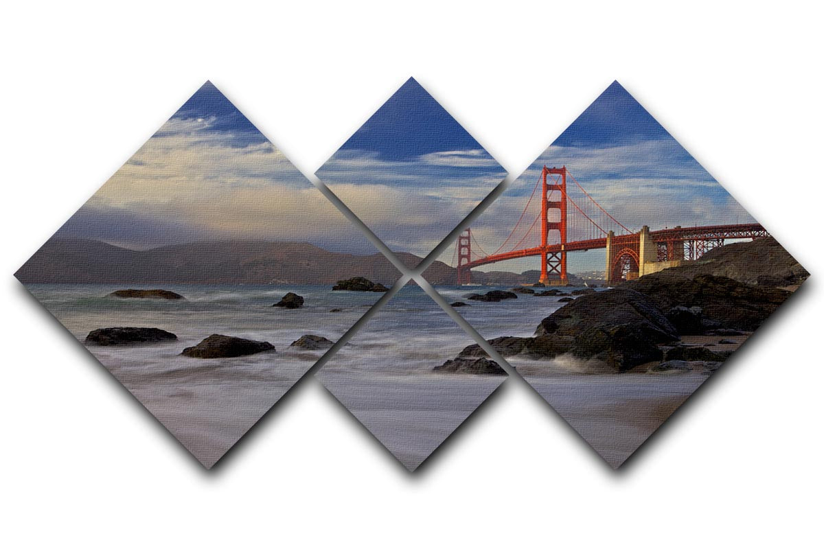 Golden Gate Bridge 4 Square Multi Panel Canvas - Canvas Art Rocks - 1