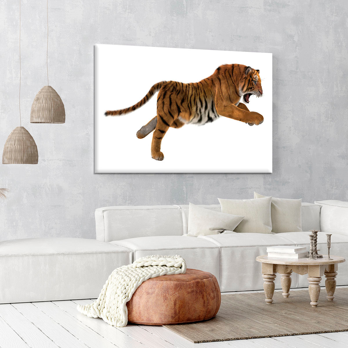 3D digital render of a hunting big cat Canvas Print or Poster - Canvas Art Rocks - 6