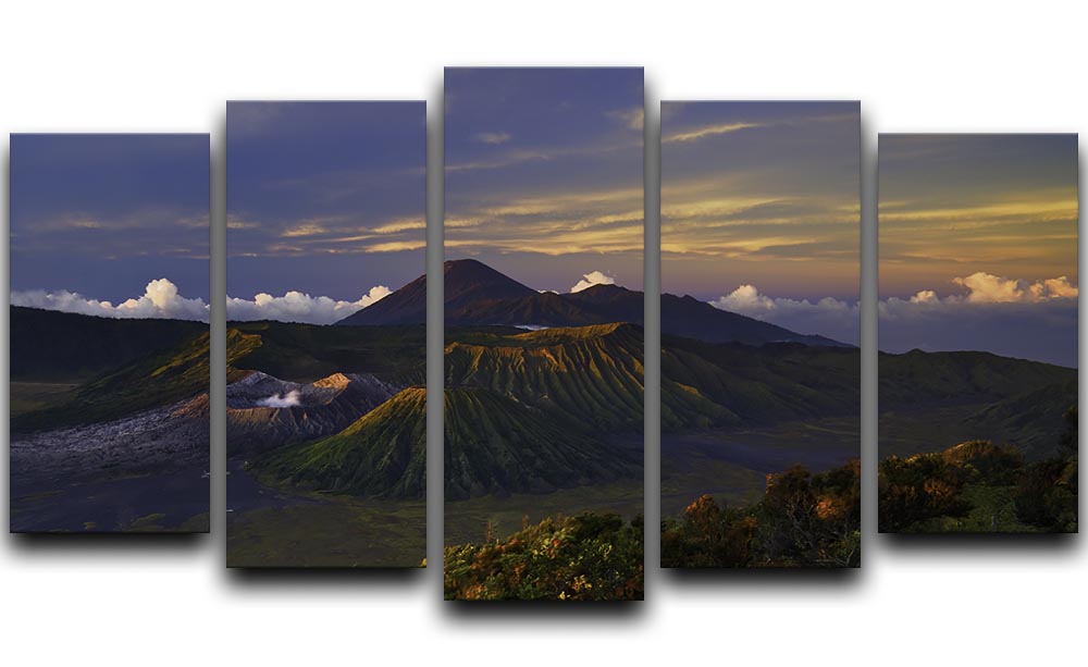Volcano Dawn 5 Split Panel Canvas - Canvas Art Rocks - 1
