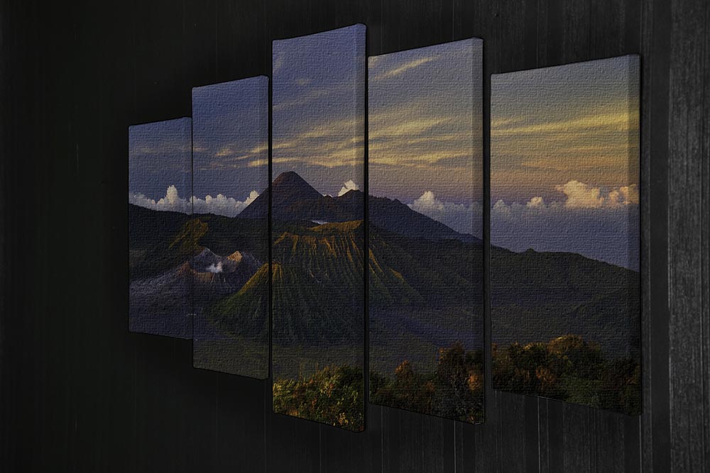 Volcano Dawn 5 Split Panel Canvas - Canvas Art Rocks - 2
